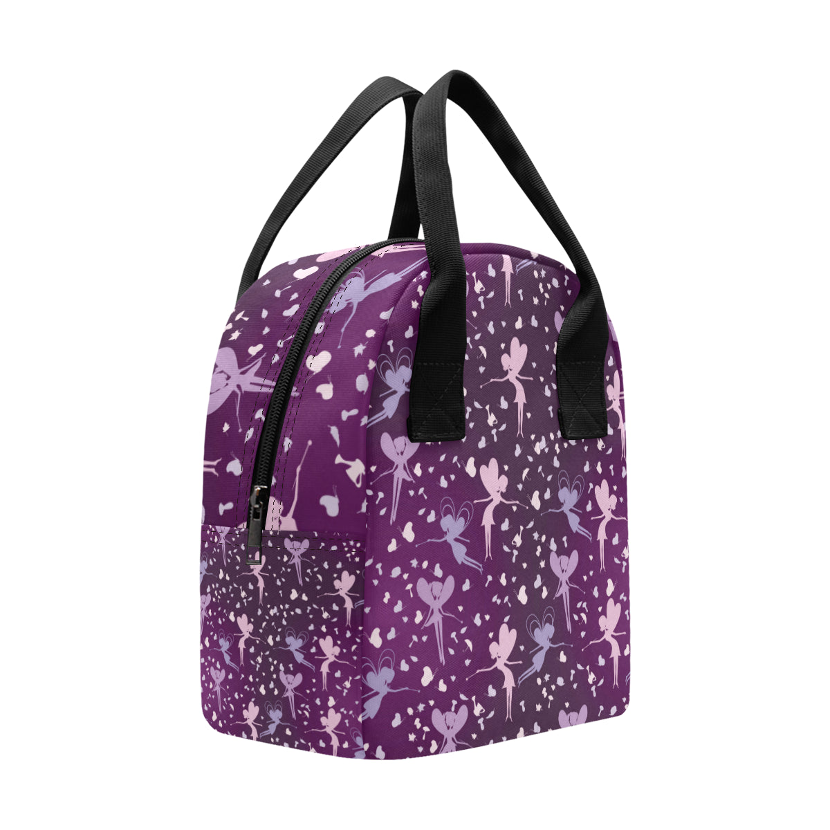 Fairy Pink Print Pattern Insulated Lunch Bag