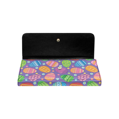 Easter Eggs Pattern Print Design RB010 Women's Trifold Wallet