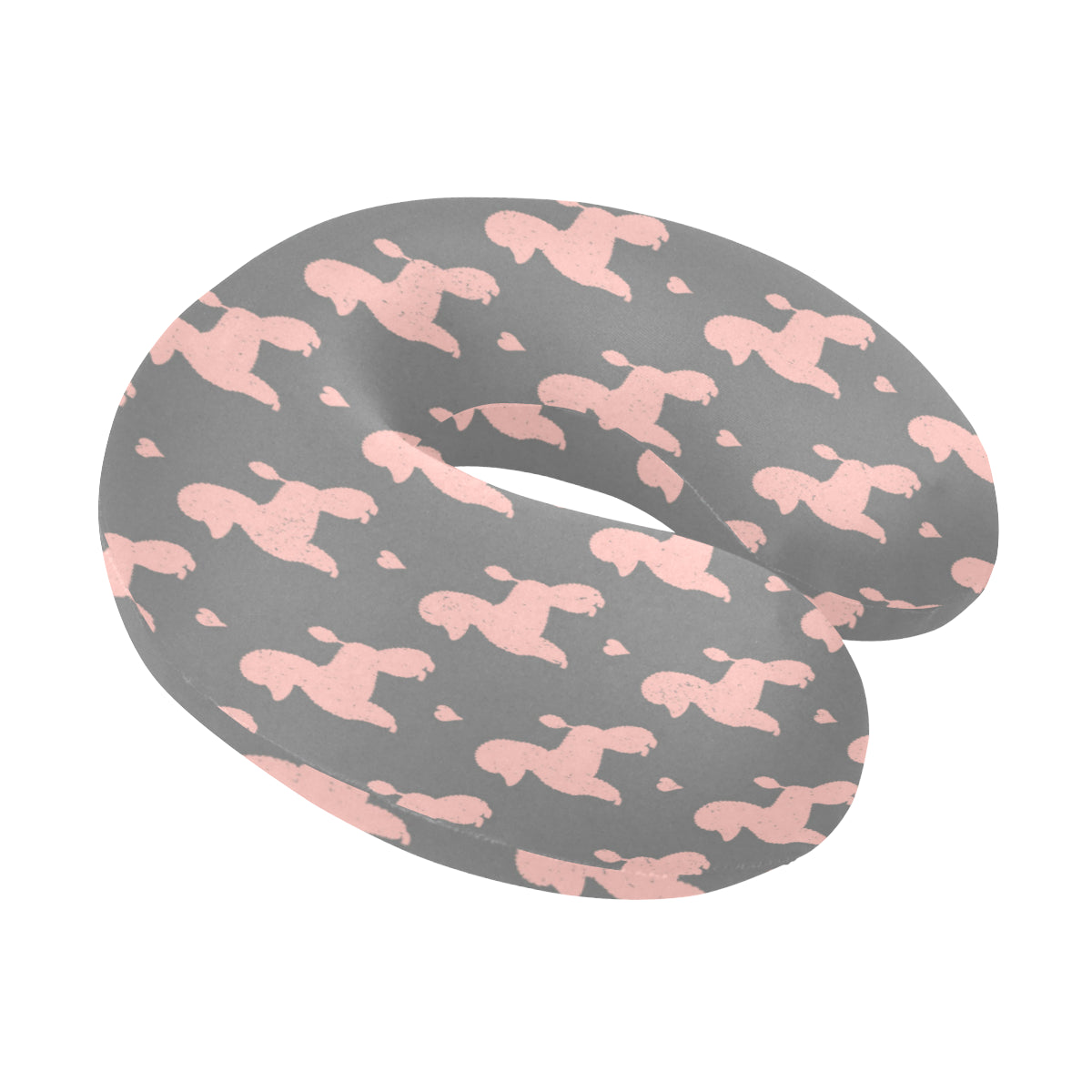 Poodle Pattern Print Design A02 U-Shaped Travel Neck Pillow
