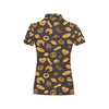 Bread Pattern Print Design 05 Women's Polo Shirt