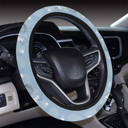 Scottish Terriers Print Design LKS308 Steering Wheel Cover with Elastic Edge