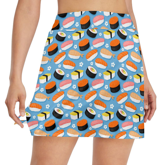 Sushi Print Design LKS304 17" Golf & Pickleball Skort with Pockets