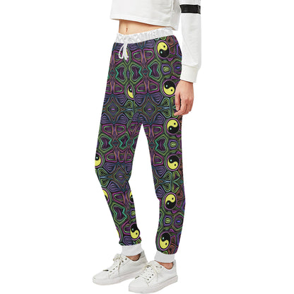 Yin Yang Neon Color Design Print Unisex Sweatpants