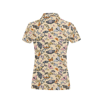 Butterfly Pattern Print Design 04 Women's Polo Shirt