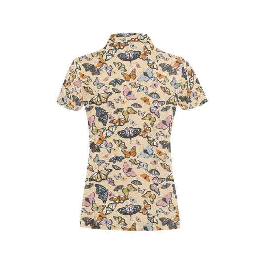 Butterfly Pattern Print Design 04 Women's Polo Shirt