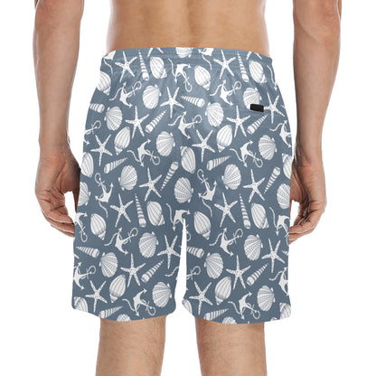 Seashell Print Design LKS306 Men's Swim Trunks Beach Shorts