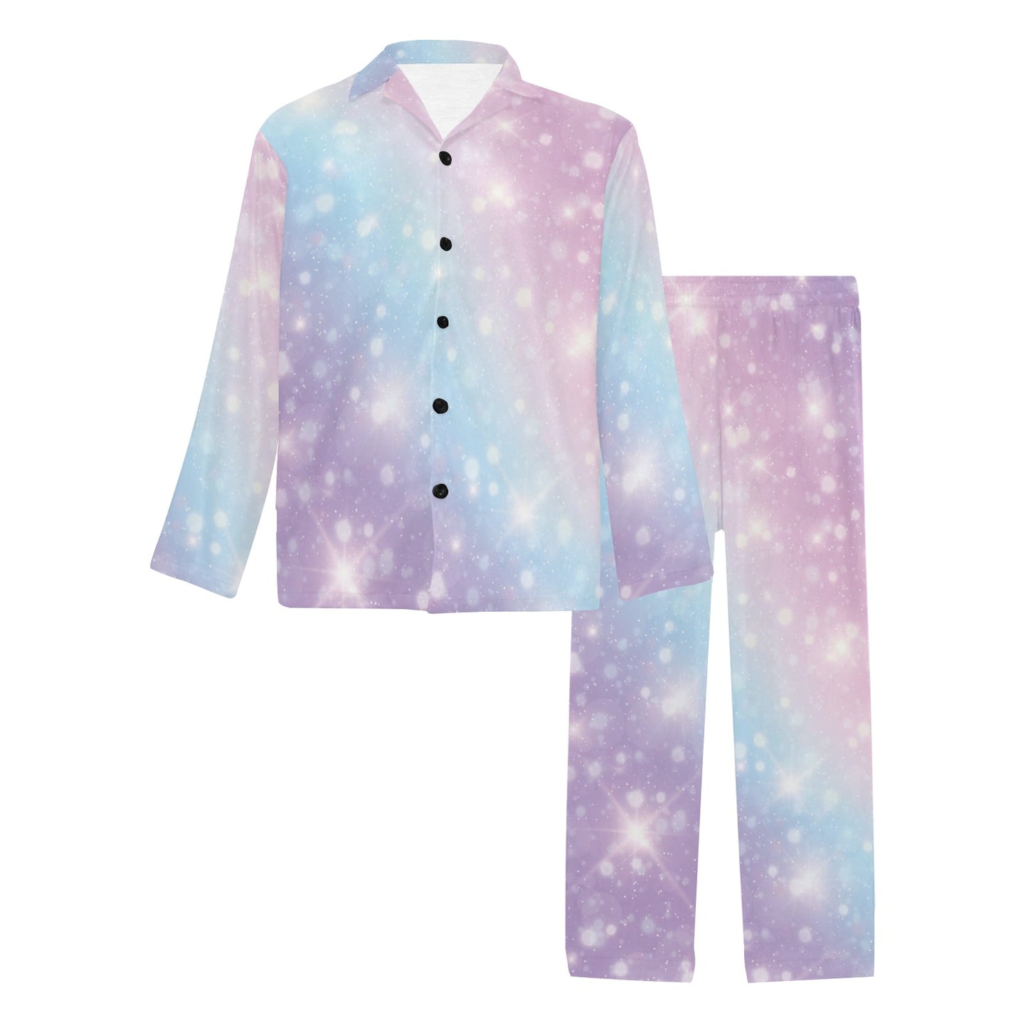 Cosmic Pastel Pattern Print Design 02 Men's Long Pajama Set