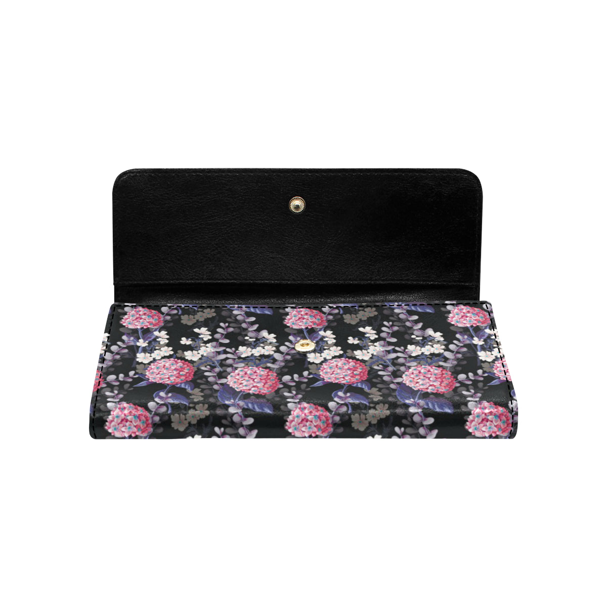 Hydrangea Pattern Print Design HD04 Women's Trifold Wallet