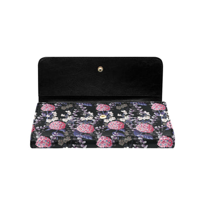 Hydrangea Pattern Print Design HD04 Women's Trifold Wallet