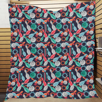 Bowling Pattern Print Design 08 Premium Quilt