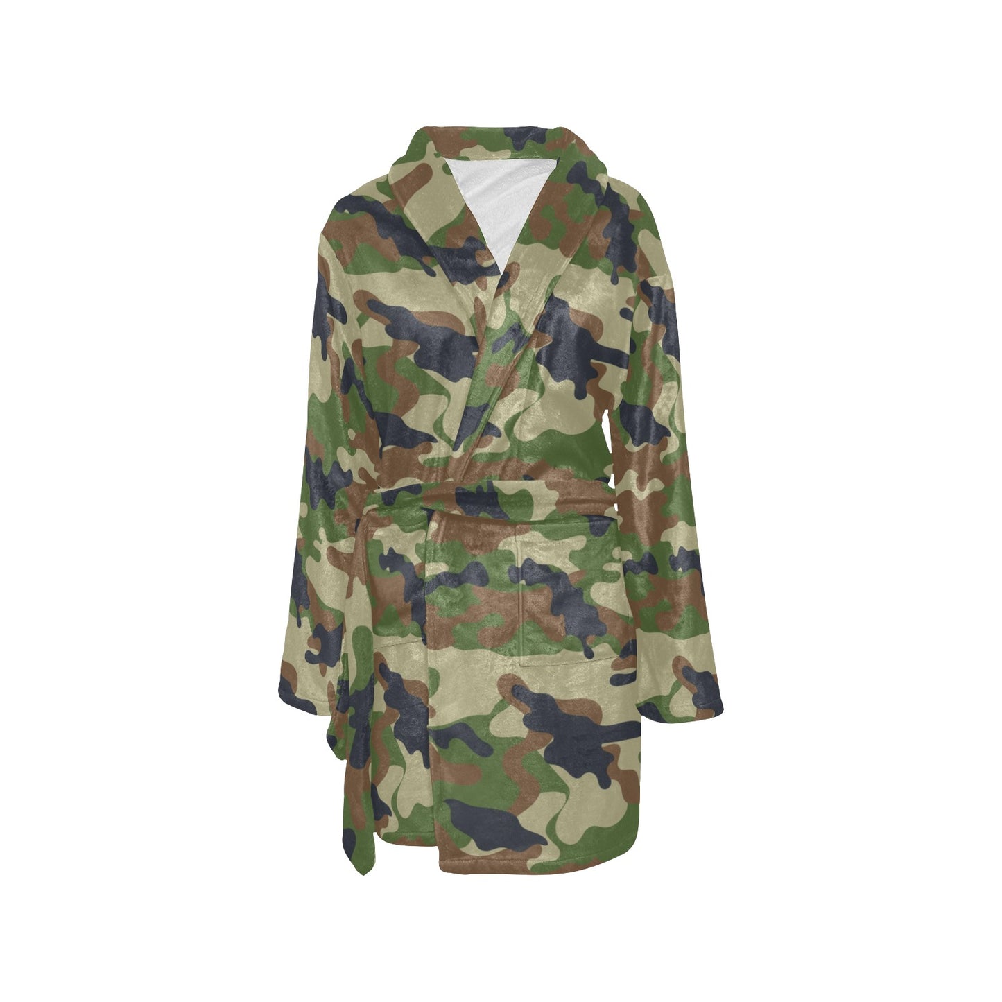 Army Camouflage Pattern Print Design 01 Women's Fleece Robe