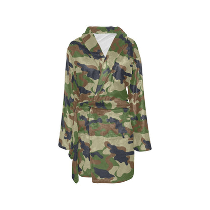 Army Camouflage Pattern Print Design 01 Women's Fleece Robe