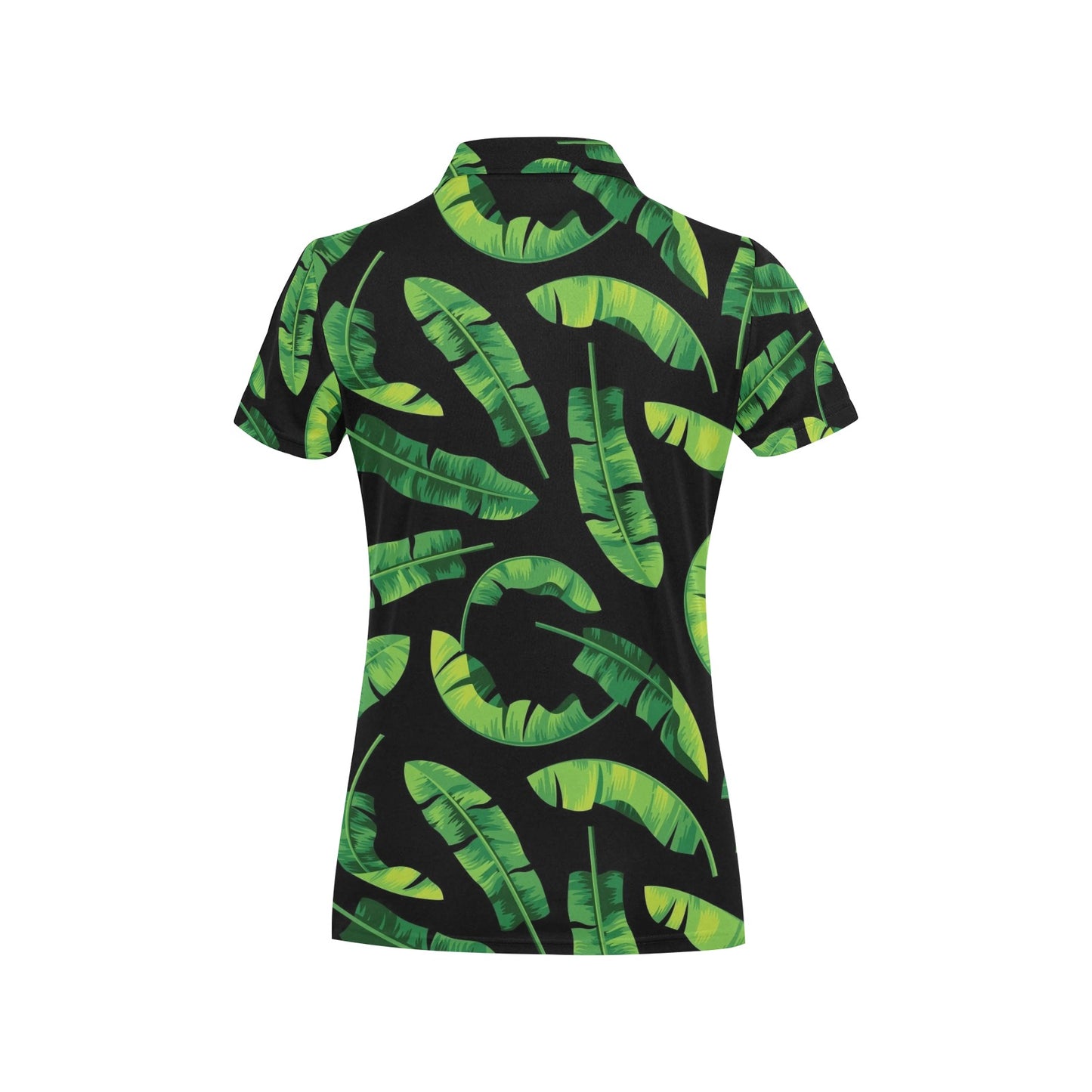 Banana Leaf Pattern Print Design BL02 Women's Polo Shirt