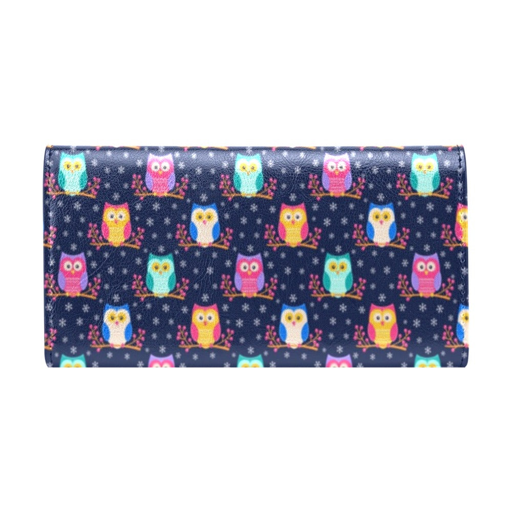 Owl Cute Themed Design Print Women's Trifold Wallet