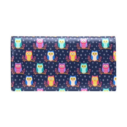 Owl Cute Themed Design Print Women's Trifold Wallet