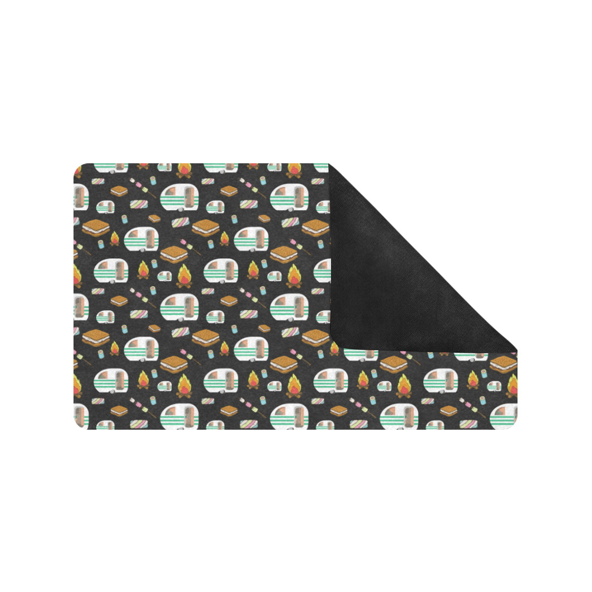 Camper marshmallow Camping Design Print Rubber Doormat