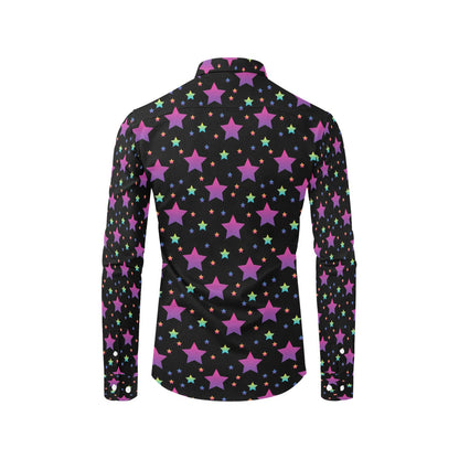 Star Print Design LKS305 Men's Long Sleeve Dress Shirt