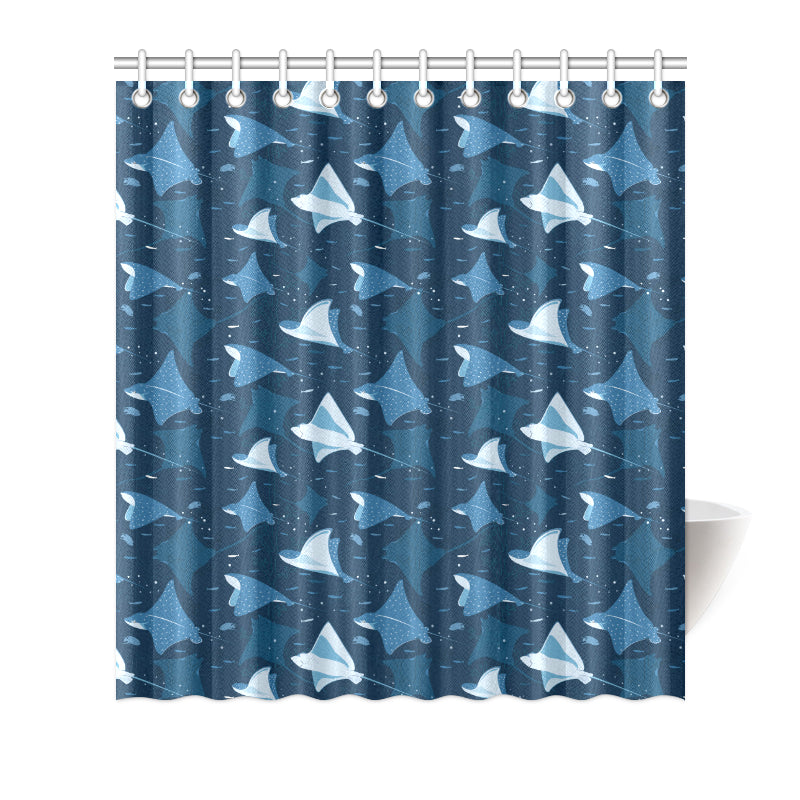 Manta Ray Pattern Print Design 02 Shower Curtain