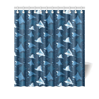 Manta Ray Pattern Print Design 02 Shower Curtain