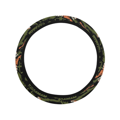 Tiger Pattern Print Design LKS303 Steering Wheel Cover with Elastic Edge