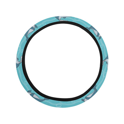 Whale Print Design LKS303 Steering Wheel Cover with Elastic Edge