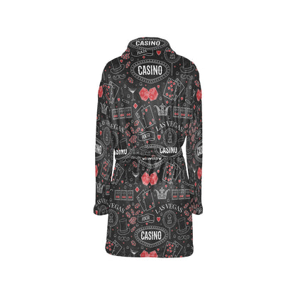 Casino Pattern Print Design 04 Women's Fleece Robe