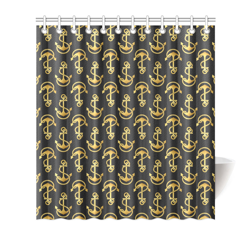 Anchor Gold Pattern Shower Curtain