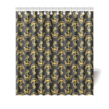 Anchor Gold Pattern Shower Curtain