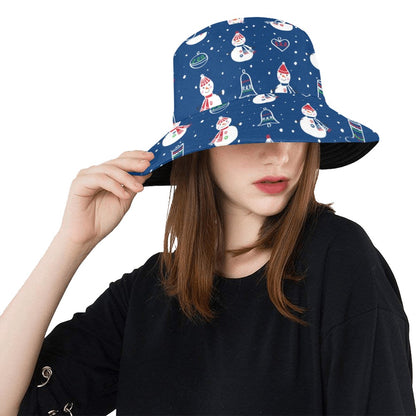 Snowman Print Design LKS306 Unisex Bucket Hat
