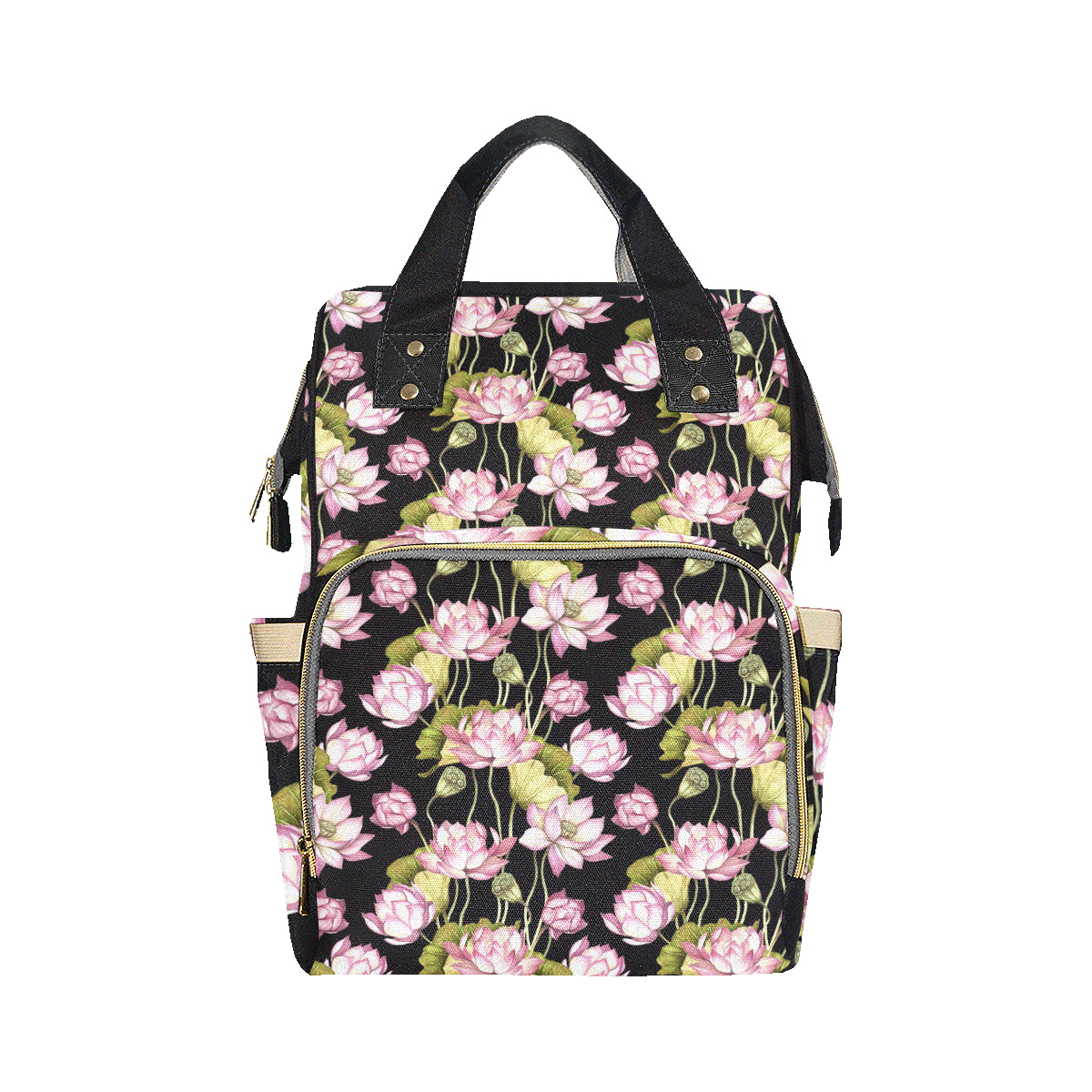 Water Lily Pattern Print Design WL06 Diaper Bag Backpack
