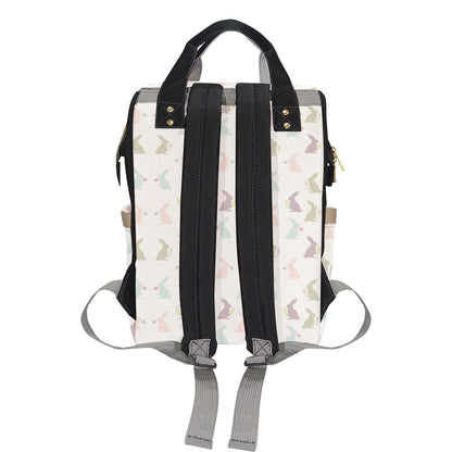 Bunny Pattern Print Design 05 Diaper Bag Backpack