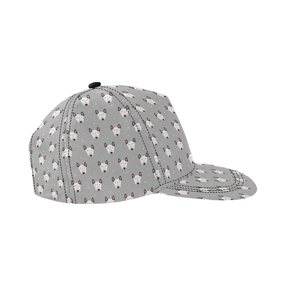 Bull Terrier Head Print Pattern Snapback Cap