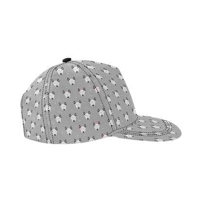 Bull Terrier Head Print Pattern Snapback Cap