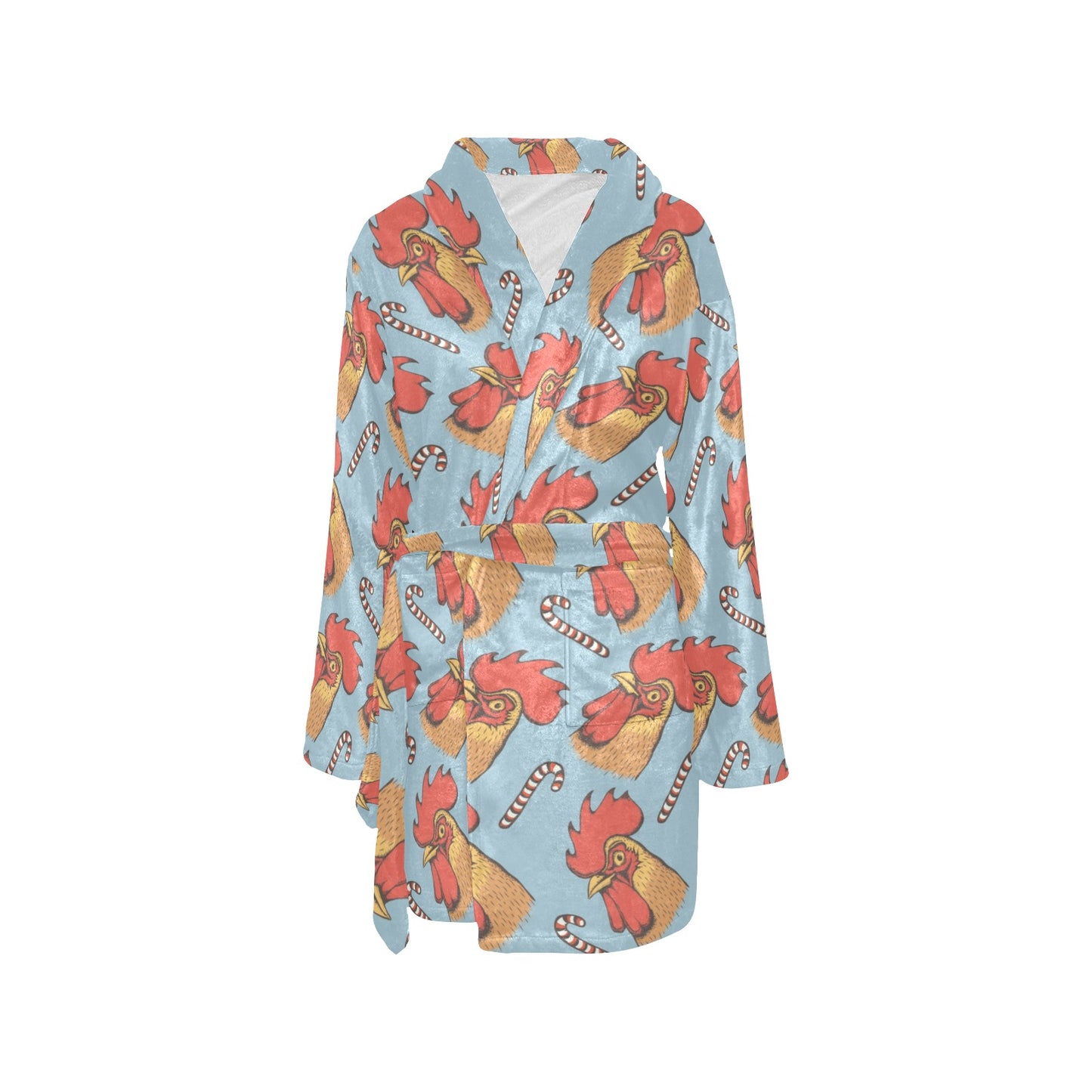 Rooster Pattern Print Design A05 Women's Fleece Robe