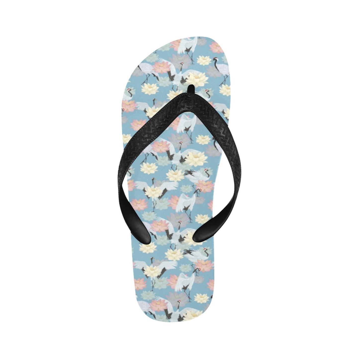 Water Lily Print Design LKS304 Flip Flops