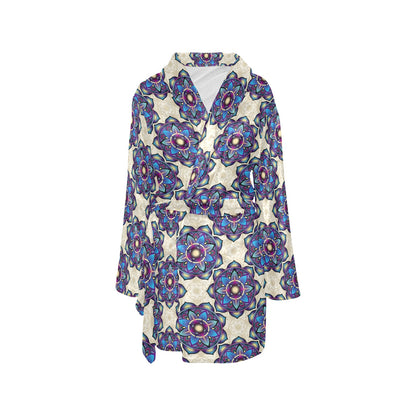 lotus Boho Pattern Print Design LO08 Women's Fleece Robe