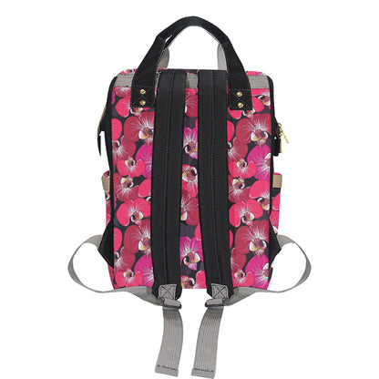 Orchid Red Pattern Print Design OR05 Diaper Bag Backpack