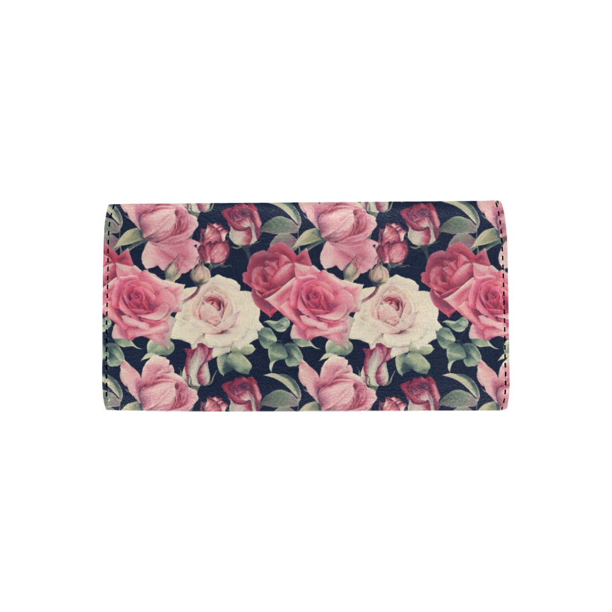 Rose Pattern Print Design RO05 Women's Trifold Wallet