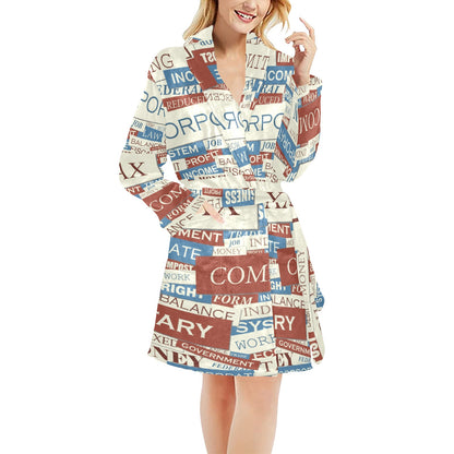 Accounting Financial Pattern Print Design 01 Women's Fleece Robe