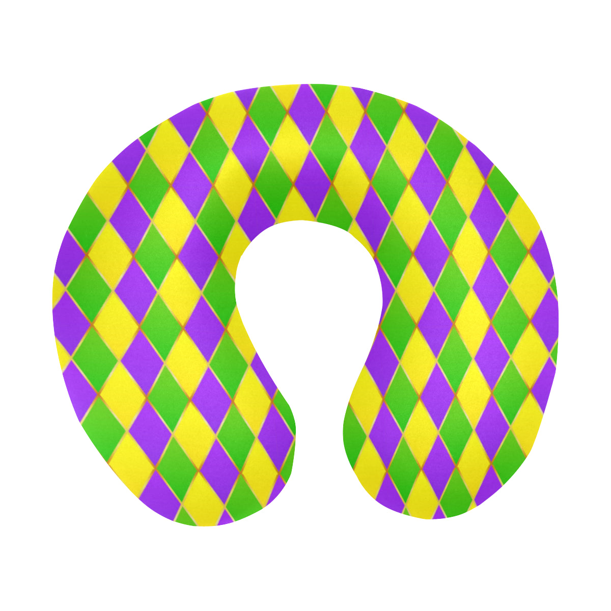 Mardi Gras Pattern Print Design 01 U-Shaped Travel Neck Pillow