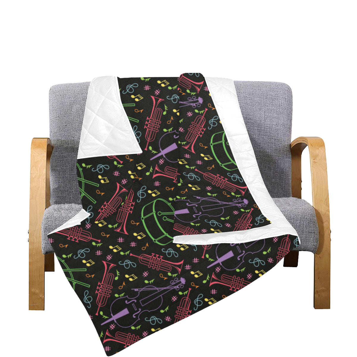 Cello Neon Pattern Print Design 02 Premium Quilt
