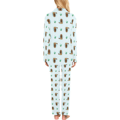 Platypus Pattern Print Design A04 Women's Long Pajama Set