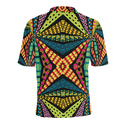 Kaleidoscope Pattern Print Design 05 Men Polo Shirt