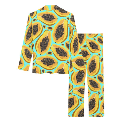 Papaya Pattern Print Design PP03 Women's Long Pajama Set