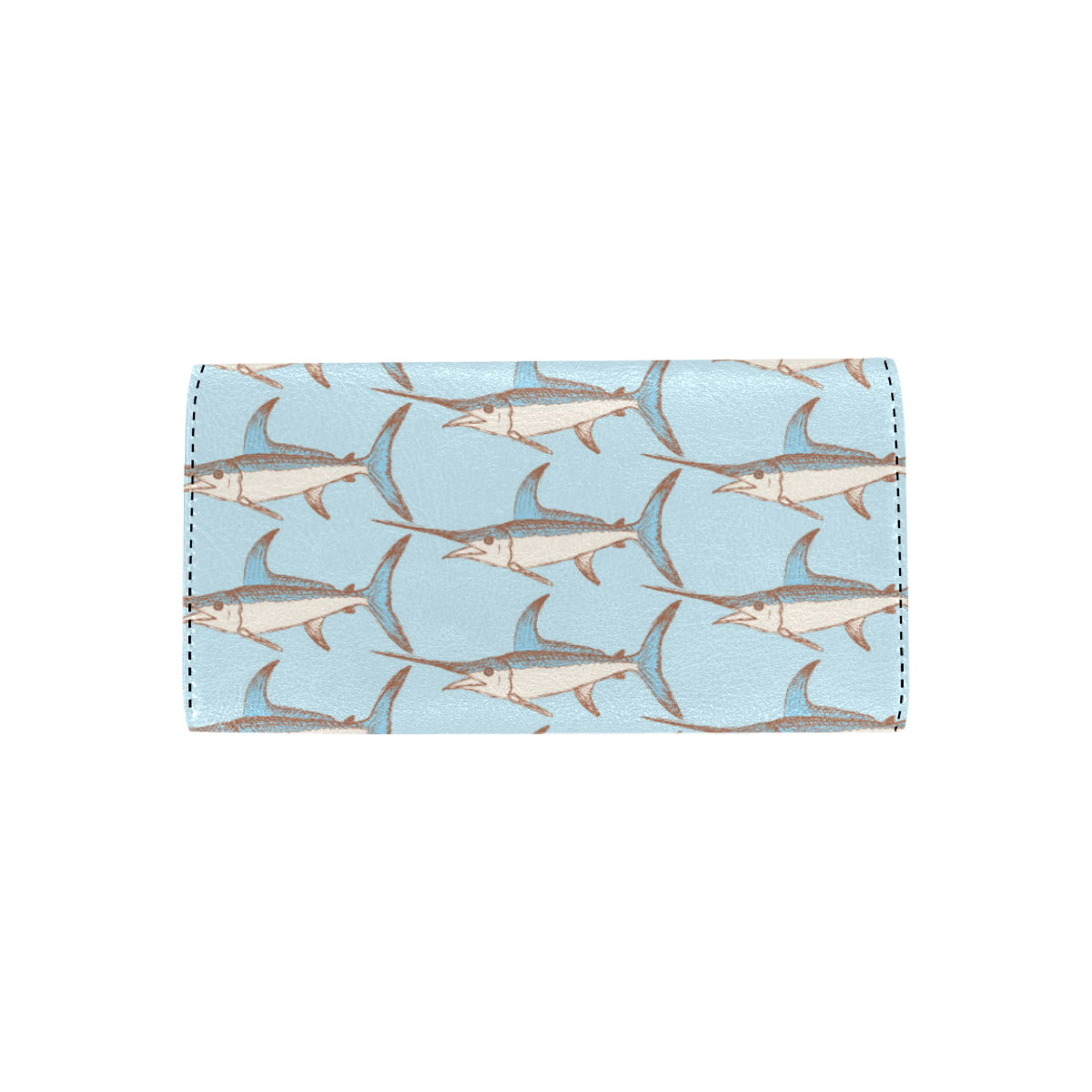 Swordfish Pattern Print Design 01 Women's Trifold Wallet