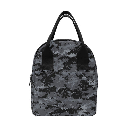 ACU Digital Black Camouflage Insulated Lunch Bag