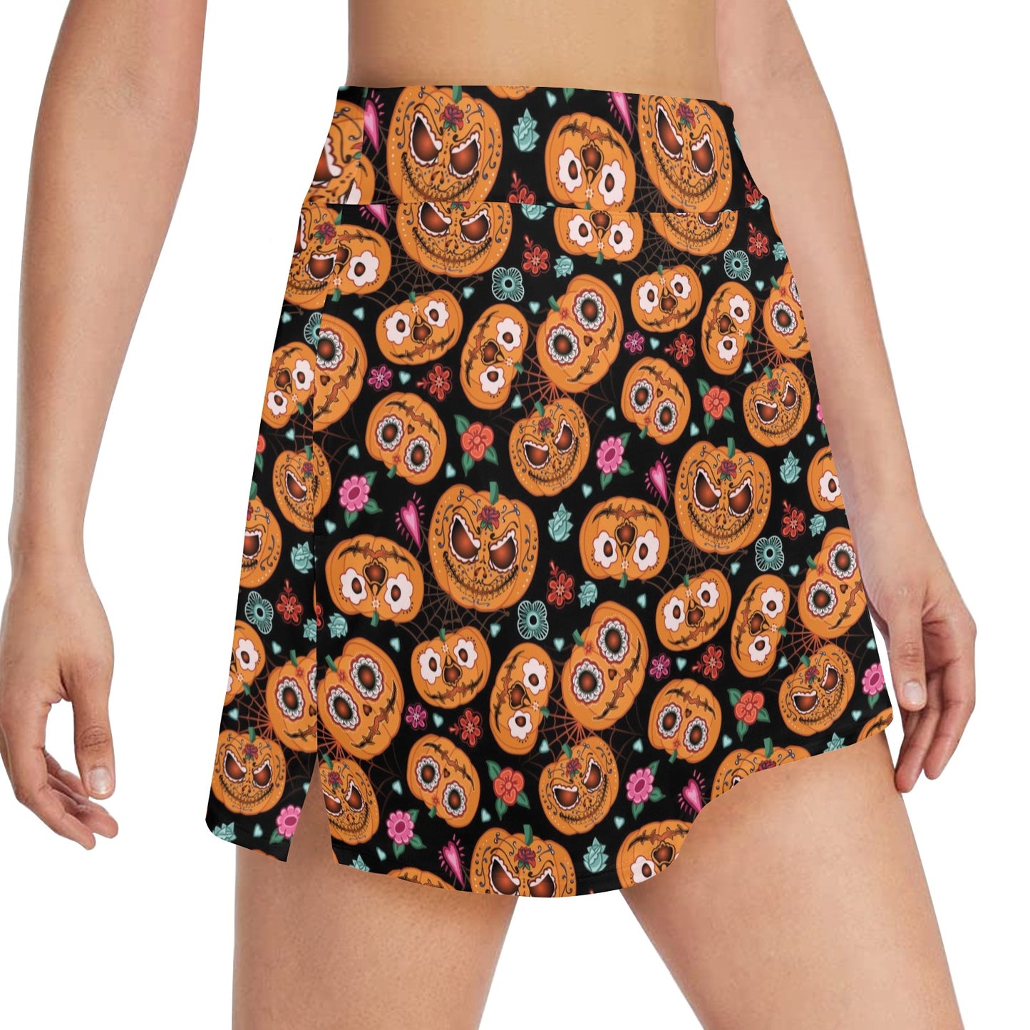 Halloween Print Design LKS402 17" Golf & Pickleball Skort with Pockets