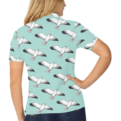 Pigeon Pattern Print Design 02 Women's Polo Shirt