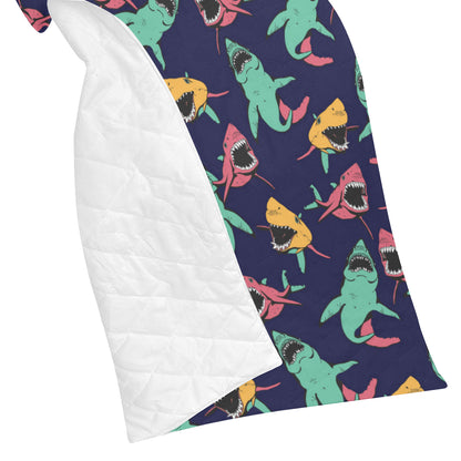 Shark Bite Pattern Premium Quilt