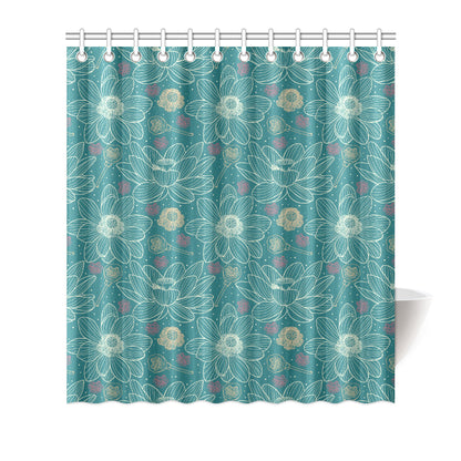 Lotus Pattern Print Design 01 Shower Curtain